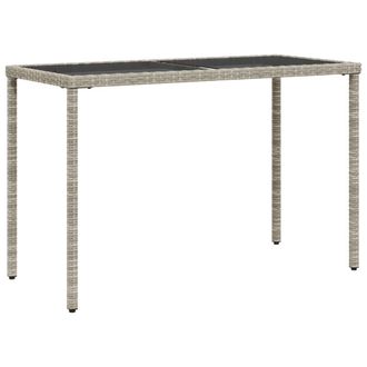 vidaXL Tavolo Giardino Piano Vetro Grigio Chiaro 115x54x74 Polyrattan - Vidaxl