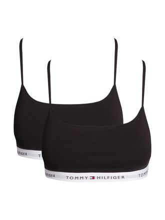 Tommy Hilfiger Bralette-BH 2 PACK BRALETTE, Damen, Gr. XS (34), N-Gr, schwarz (schwarz, schwarz), Jersey, Obermaterial: 95% Baumwolle, 5% Elasthan, TOMMY HILFIGER UN