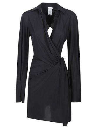 Amazu&igrave;n Mini Dress with Wrap-Style Front