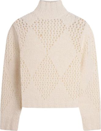 Ballantyne Coltrui Pullover - Dames - Coltruien - Wit - S - Truien & Vesten