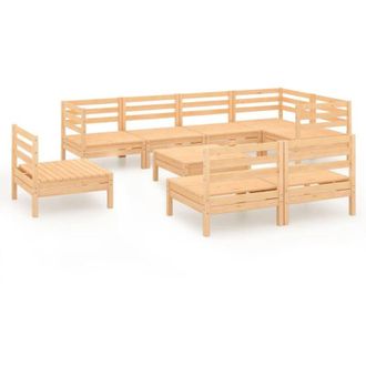 vidaXL 9 Piece Garden Lounge Set Solid Wood Pine vidaXL