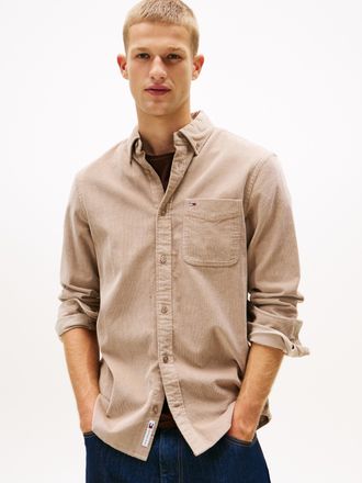 Tommy Jeans Langarmhemd TOMMY JEANS TJM BABY CORD SHIRT EXT, Herren, Gr. 4XL, N-Gr, beige (coastal taupe), Cord, Obermaterial: 100% Baumwolle, regular fit h&uuml;ftbed