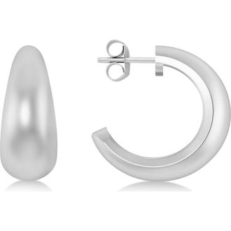 Allurez J Hoops Tusk Earrings 14K in White Gold at Nordstrom