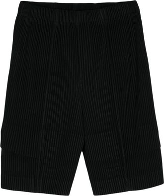 Homme Plissé Issey Miyake Cargo plissé-effect shorts - men - Polyester - 2 - Black