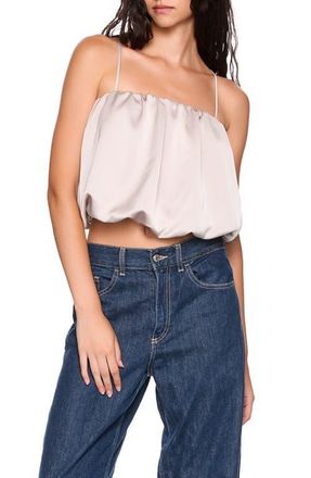 Susana Monaco Bubble Crop Satin Camisole in Sandstone at Nordstrom, Size X-Large