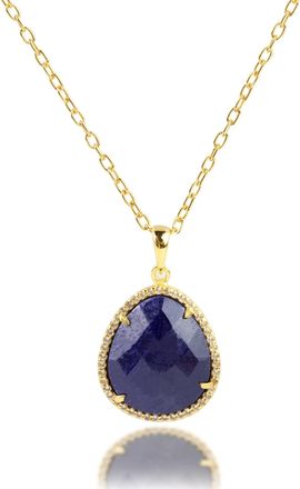 MAX + STONE 18k Gold Over Sterling Silver 7 Ct. 10x10mm Pear Cut Gemstone Necklace