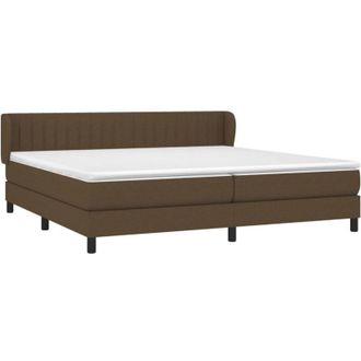 vidaXL Cama Box Spring Con Colch&oacute;n Tela Marr&oacute;n Oscuro 200x200 Cm Vidaxl