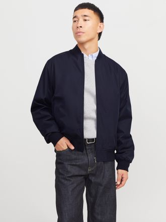 Jack & Jones Bomberjacke JACK & JONES JPRCCBANE BOMBER JACKET SN, Herren, Gr. XS, blau (schwarz navy), Web, Obermaterial: 100% Polyester, unifarben, regular fit, B