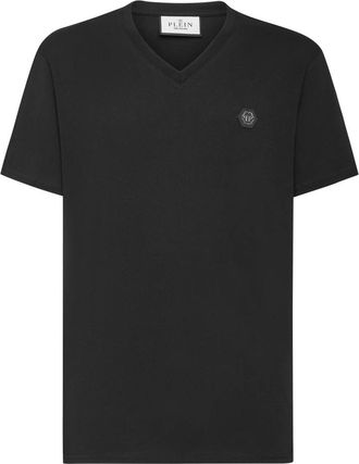 Philipp Plein T-Shirt V-Hals Gothic - Heren - T-shirts - Zwart - 4XL - Katoen - Tops