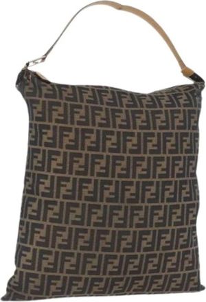 Fendi Pre-owned Canvas Schoudertas - Dames - Vintage Schoudertas - Bruin - ONE Size - Vintage