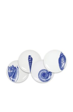 Caskata Shells Small Plates, Mixed Set of 4 - Porcelain in Blue at Nordstrom