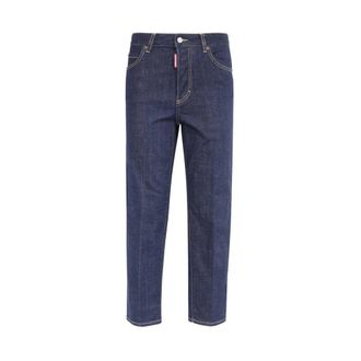 Dsquared2 Stijlvolle 5-pocket jeans met contrasterende stiksels - Dames - Slim Fit Jeans - Blauw - 2XS - Katoen - Jeans