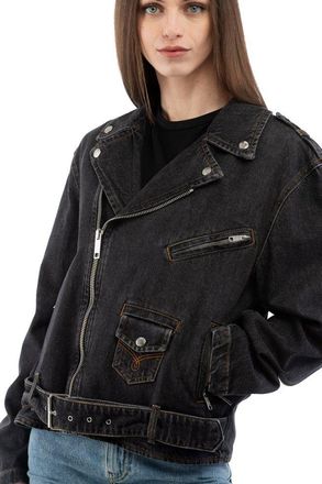 Moschino Womens Multicolor Cotton Denim Jacket Clothing