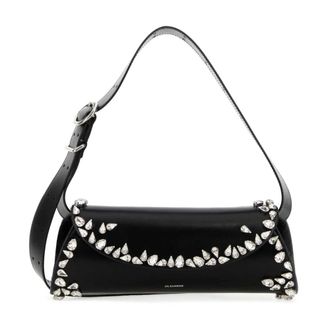 Jil Sander Shoulder Bags, female, Black, Size: ONE SIZE Cannolo Small