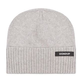 Dondup Geribbelde Kasjmier Muts - Heren - Accessoires - Grijs - Maat: ONE Size Kasjmier