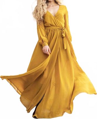 Joyfolie Aniya Maxi Dress In Mustard