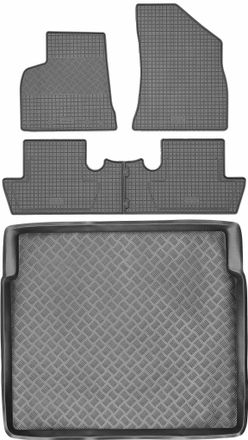 OEM Juego De Alfombrillas De Goma Para Peugeot 5008 I Minivan (2010-2017): Alfombrilla Para Coche + Alfombrilla Para Maletero