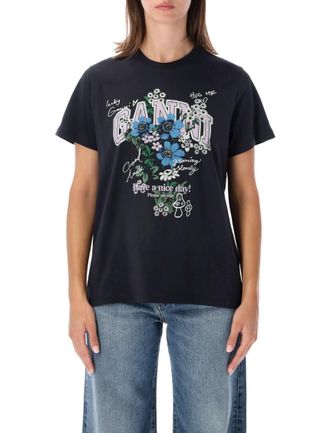 Ganni Black Crew Neck T-Shirt