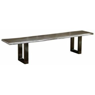 Massivmoebel24 freeform 0307 Panca in legno di sheesham - laccato / smoked oak 160x38x45