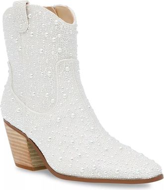 Betsey Johnson Womens Sb-Diva Western Boot In Ivory