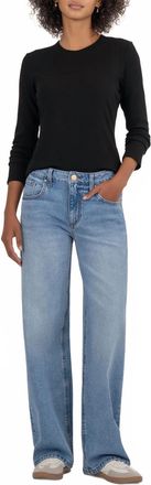 Kut from the Kloth Noelie Scoop Neck Long Sleeve Tee In Black