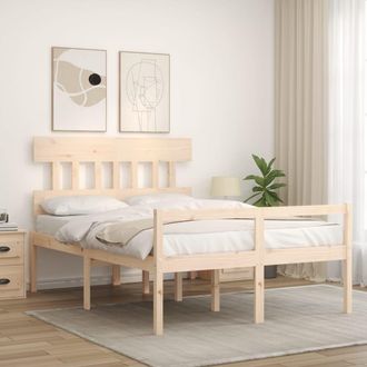 vidaXL Vidaxl - Cama De Matrimonio Personas Mayores Con Cabecero Madera Maciza