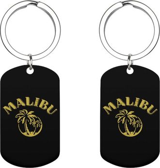 Generic Malibu Coconut Tree Cute Keychain Metal Key Ring Keychains Bag Purse Pendant Charms for Women Men