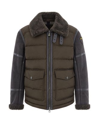 Blauer Padded Military Green Synthetic Fur Collar Jacket