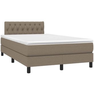 vidaXL Vidaxl - Cama Box Spring Con Colch&oacute;n Y Led Tela Gris Taupe 120x200 Cm