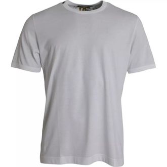 Dolce & Gabbana Mens White Cotton Round Neck Short Sleeves T-Shirt