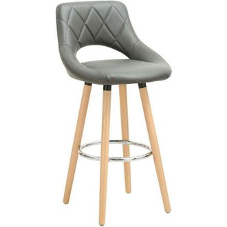 Woltu Woltu - Breakfast Kitchen Counter bar stools chairs Wood Legs barstools High stools Grey