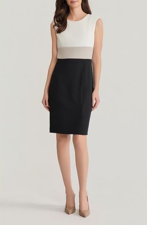 Kasper Colorblock Sheath Dress in Vanilla Ice Multi at Nordstrom, Size 12P