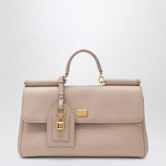 Dolce & Gabbana My Sicily medium nude-colored plong&eacute; leather bag