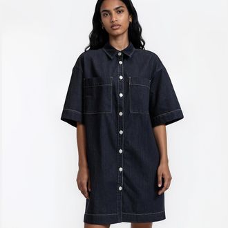 La Redoute Collections Losvallende korte jurk in denim, Signature SARA