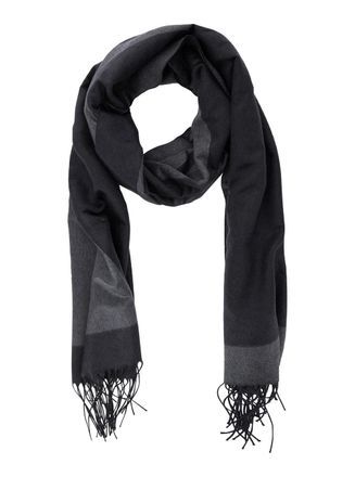 Saint Laurent Womens Grey Silk Scarf With Maxi Logo Scarfs