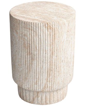 Empire Art Direct Elysian Union Travertine Finish Italian Design Side Table