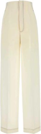 Philosophy di Lorenzo Serafini Elegante ivoorkleurige broek van polyestermix - Dames - Straight fit broeken - Beige - S - Polyester - Broeken