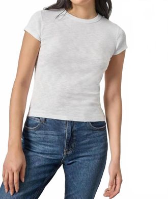 Lilla P Ribbed Slub Crewneck Tee In White