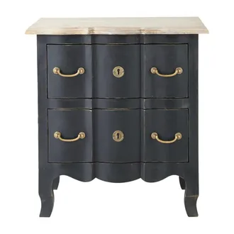 Maisons du monde Mesita de noche con 2 cajones de acacia y mango