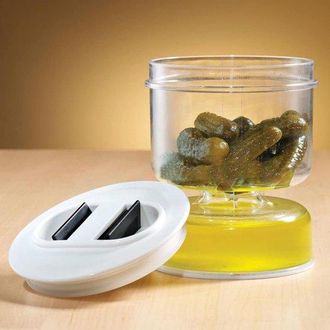 OEM Recipiente Abatible Para Encurtidos Con Colador: Separador De Jugo Herm&eacute;tico Y A Prueba De Fugas Para Encurtidos Y Aceitunas