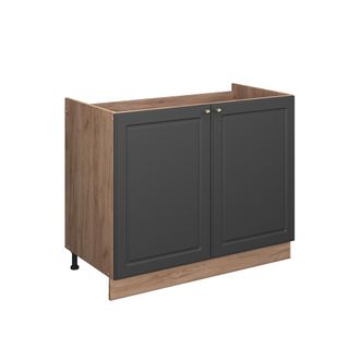 Vicco Mueble Bajo Para Fregadero Fame-line, Antracita-oro Landhaus/roble Dorado, 100 Cm Sin Encimera, Vicco