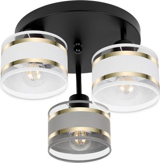 OEM L&aacute;mpara De Techo Negra Con Pantallas, Metal Industrial, 3xe27, Iluminaci&oacute;n Led Moderna Para Sal&oacute;n, Cocina, Dormitorio, Habitaci&oacute;n Infantil, Loft