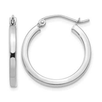 Diamond2Deal 14k Gold 2mm Square Shape Tube Hoop Earrings