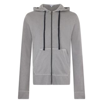 James Perse Zip-throughs, male, Gray, Size: S Vintage French Zip Up Hoodie