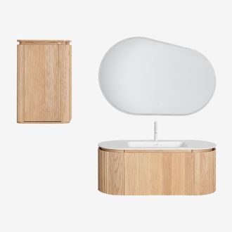Sklum Conjunto De Mueble De Ba&ntilde;o Suspendido 120x50 Cm En Madera Con Lavabo Integrado Carsone Sklum