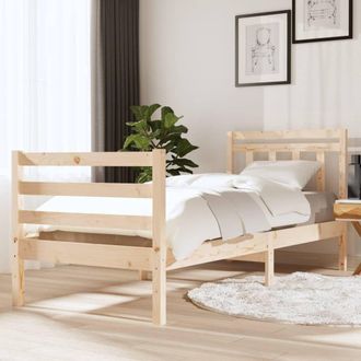 Berkfield Home Bed Frame 75x190 cm Small Single Solid Wood in Brown