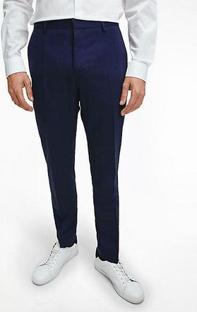 Calvin Klein Slim Wool Stretch Suit Trousers - Calvin Klein - Blue - Men - 56