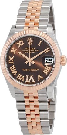 Rolex Datejust 31 Chocolate Roman Diamond Dial Automatic Ladies Steel and 18kt Everose Gold Jubilee Watch 278271CHRDJ