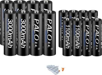 OEM Pilas Recargables, Capacidad De 3000 Mah, Cargador Incluido, 8 Pilas Aa/aa