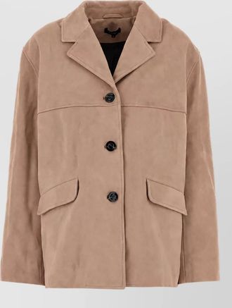 SOEUR leather single-breasted coat
